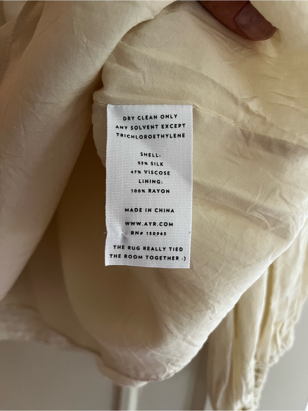 AYR Cream Gathered Round-Neck Blouse - Picture 4 of 7